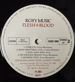 Винтажная виниловая пластинка LP Roxy Music Flesh and Blood (Germany 1980)