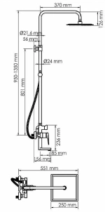 Душевая система WasserKRAFT Glan 6600 A16701