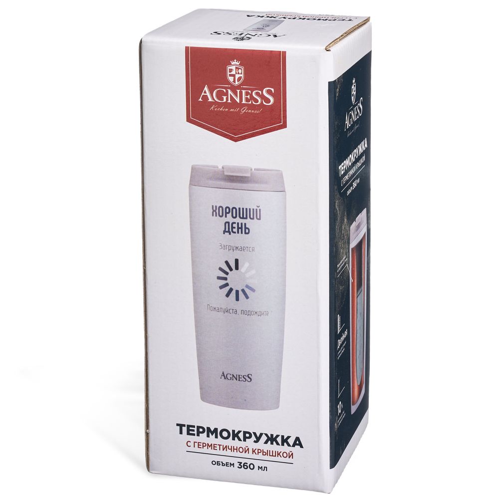 ТЕРМОКРУЖКА AGNESS "ХОРОШИЙ ДЕНЬ" 360МЛ