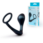 Черное эрекционное кольцо со стимулятором простаты b-Vibe Ringer Cock Ring & Plug BV-080