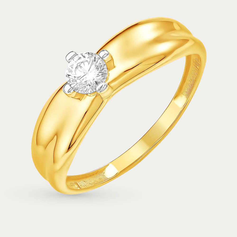 Кольцо женское из желтого золота 585 пробы с фианитами (арт. К43218200)
