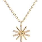 Подвеска из гиппоалергенного сплава со стразами «ЭЛЬЗА», цвет серебро и золото, d-20см/1,5см