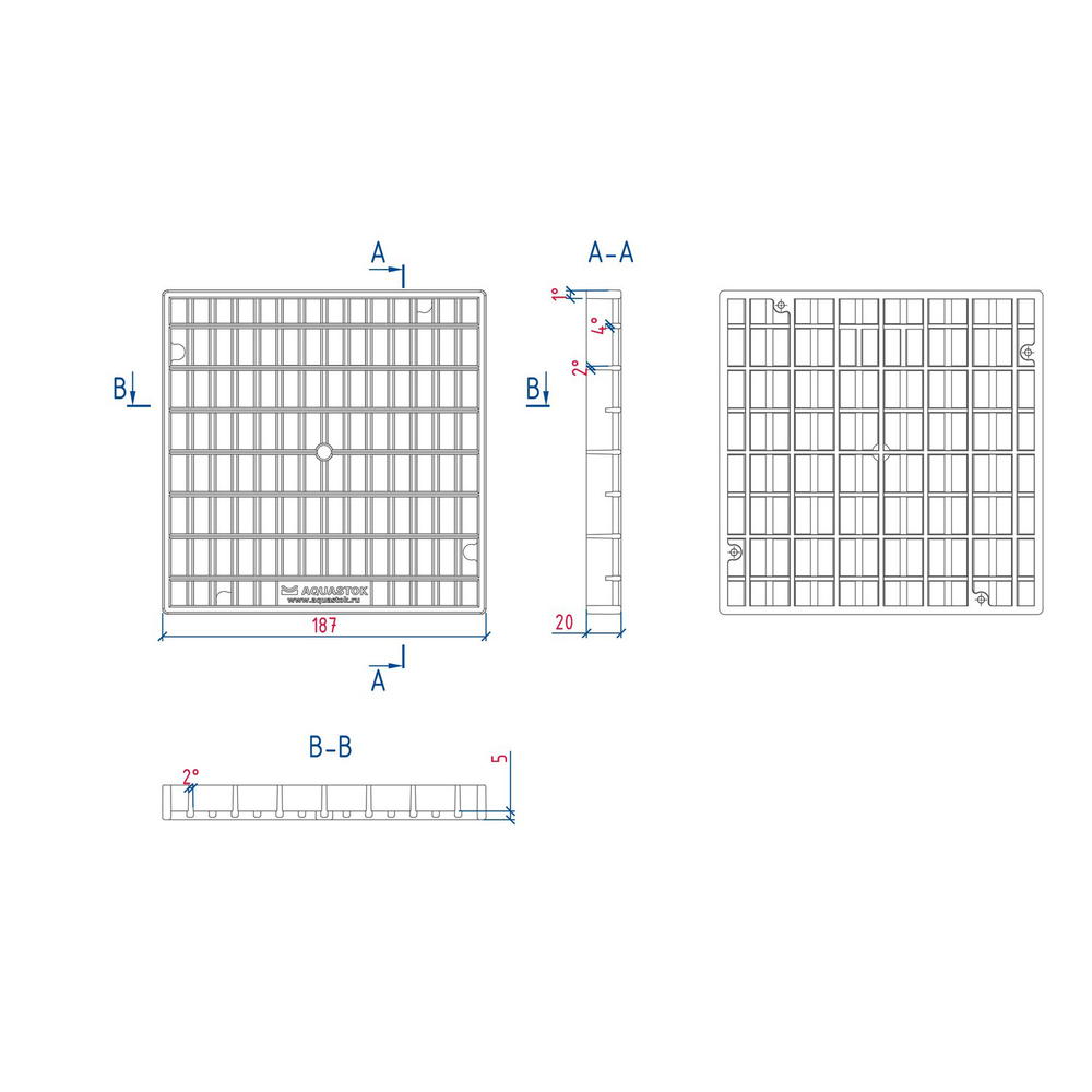 Решетка пластиковая 200*200 A15 (31851)
