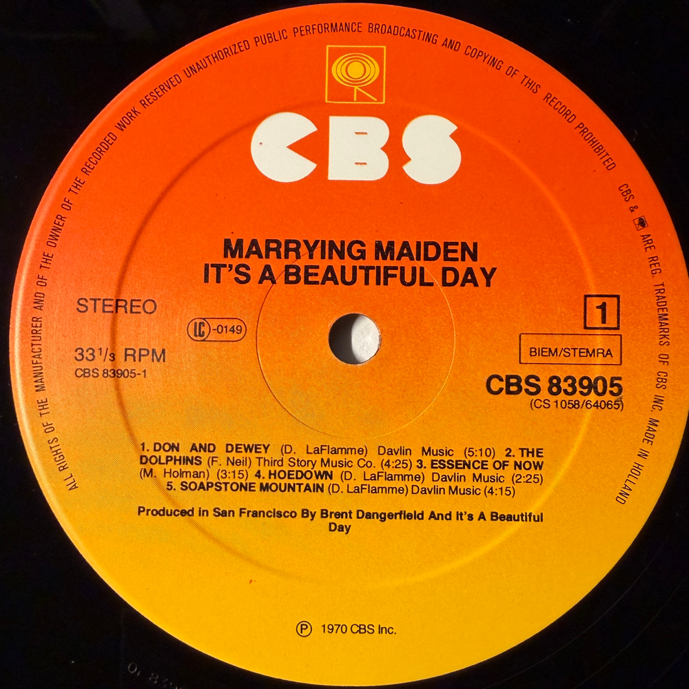 It's A Beautiful Day ‎– Marrying Maiden (Голландия 1979г.)