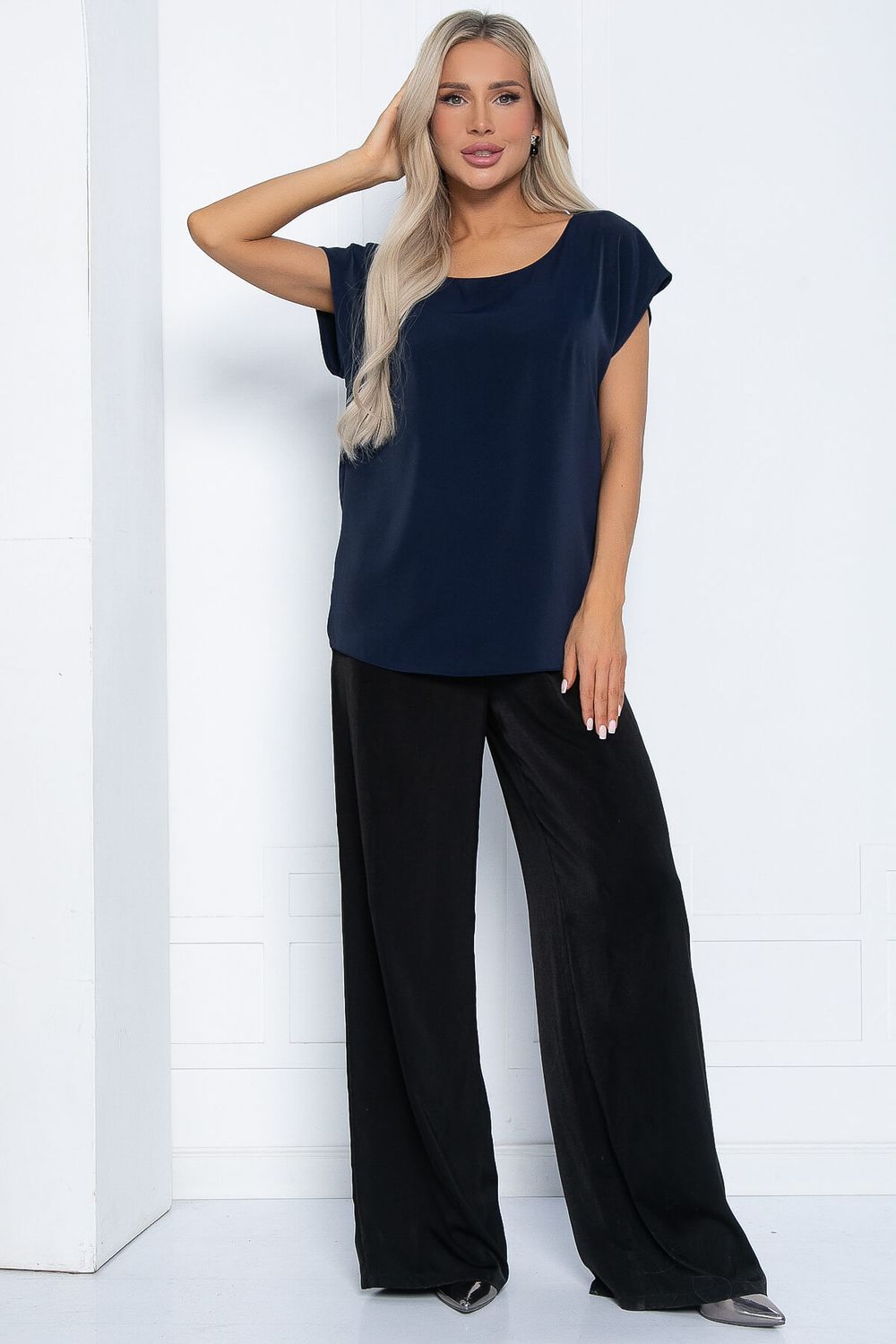 Блуза Юла (темно-синяя) Б12442-8 LT Collection