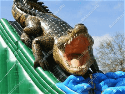 Надувная горка "Крокодил" 12*6*8 м