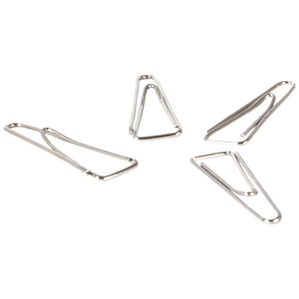 Скрепки BERLINGO 32 мм, никелированные, треугольные, 100 шт/упак