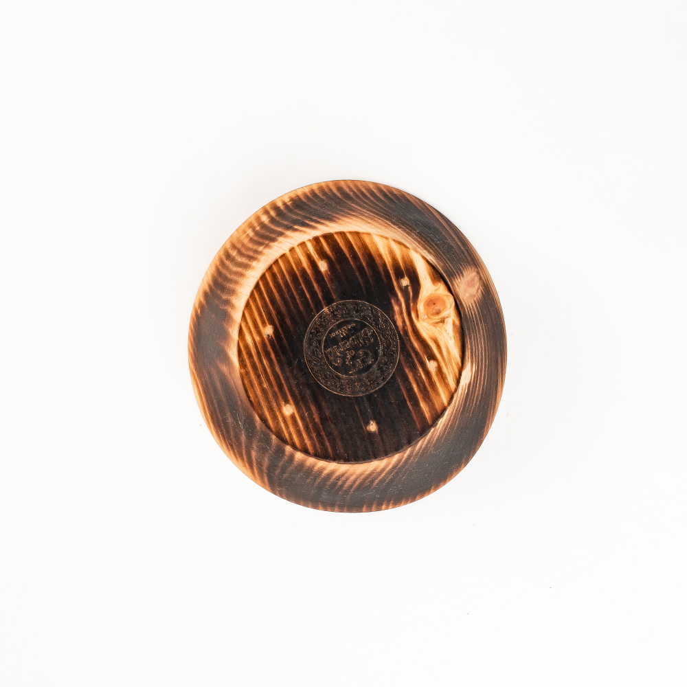 Деревянная глубокая тарелка из сибирского кедра 14см.T188