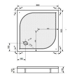 Эстет Гамма Душевой поддон 90x90