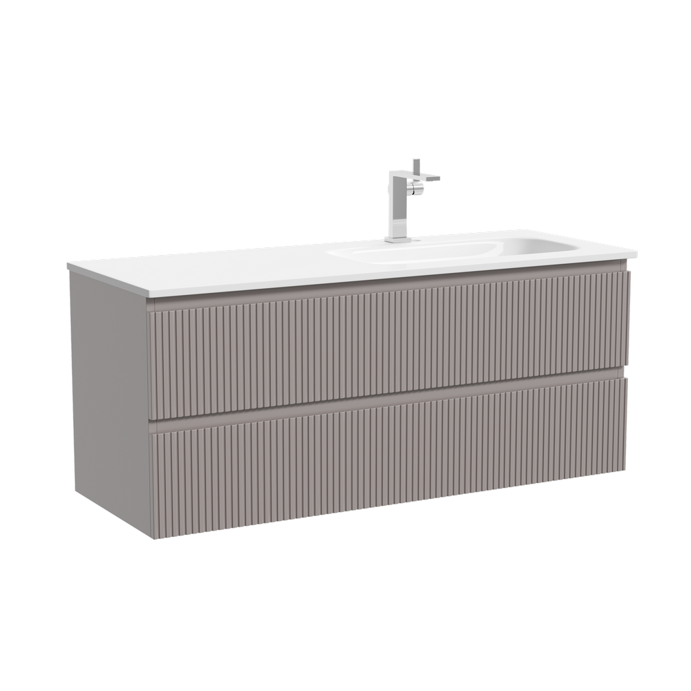 Тумба подвесная SANCOS Snob R правая 1195х445х500, c двумя ящиками оснащенными доводчиками, Doha Soft, арт.SNR120RSM