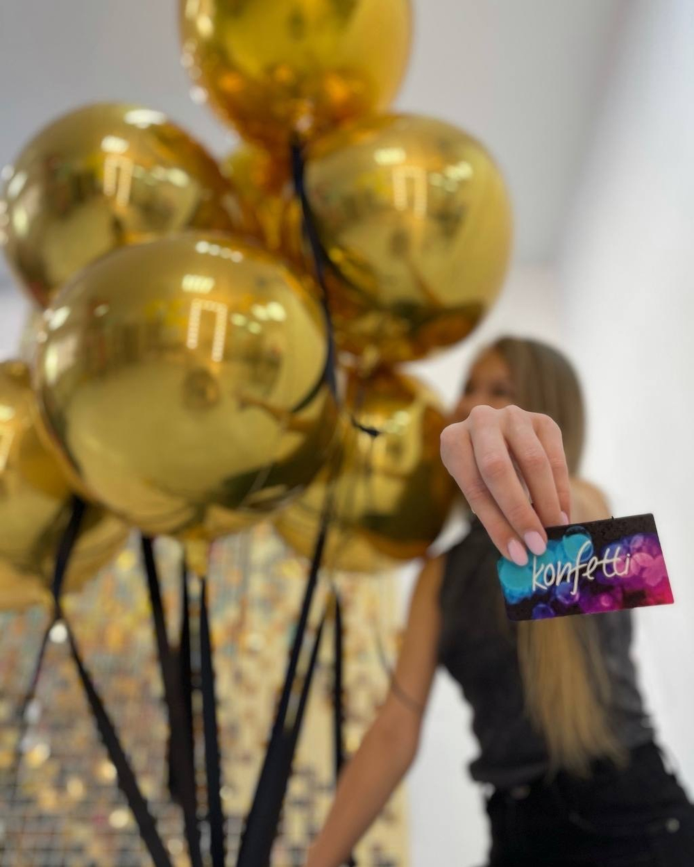 Воздушные шары сфера золото №1555