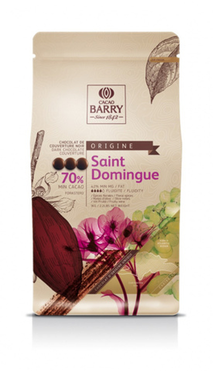 Шоколад Cacao Barry SAINT-DOMINGUE 70% Черный кувертюр (Пакет 1 кг)