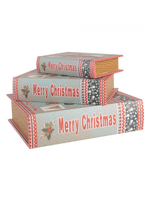 Набор из 3-х шкатулок-книг "Ретро Рождество" 27x22x7 / 22x17x6 / 17x12x4 см
