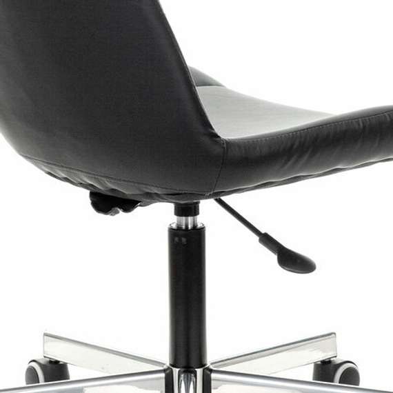 Кресло BRABIX &quot;Deco MG-316&quot;, без подлокотников, пятилучие серебристое, экокожа, черное, 532080.