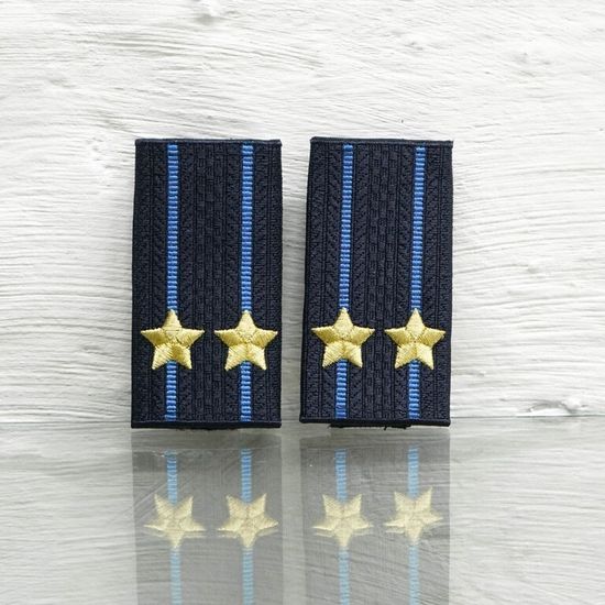 Фальшпогоны вышит. "Юстиция МВД" нов\обр иссиня-чёрные (Подполковник)