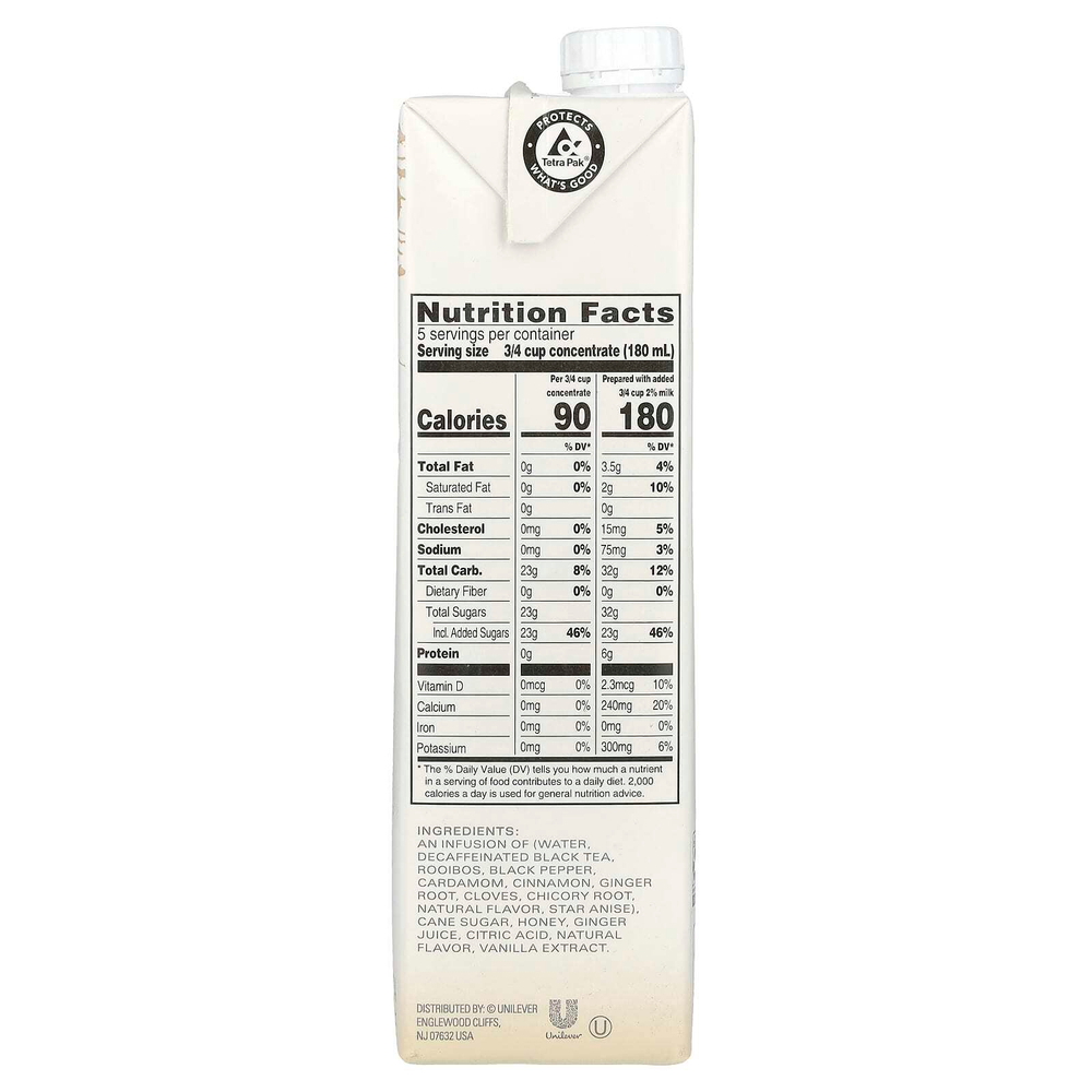 TAZO, Чай латте без кофеина, концентрат черного чая, 946 мл (32 жидк. унц.)