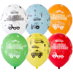 Шар латексный 35см С ДР! Машинки (Ассорти)