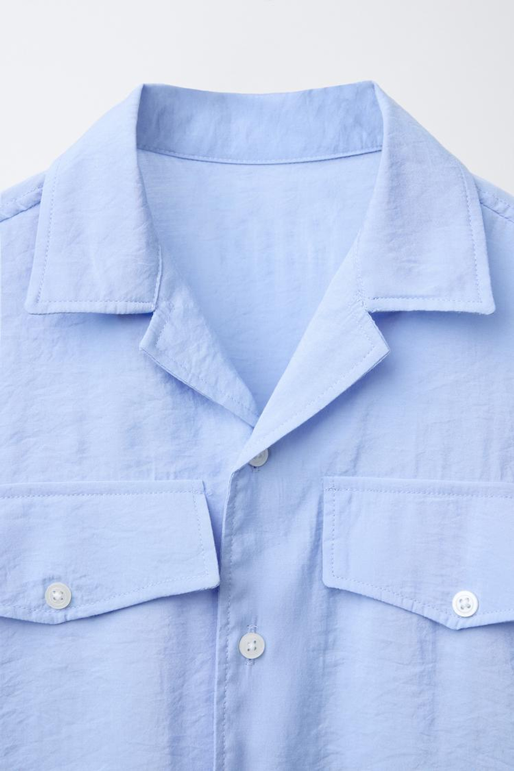 ZARA РУБАШКА ИЗ МОДАЛА, СИНИЙ