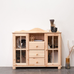 Комод Бритта 2 двери 3 ящика из массива сосны, 113х32х94 см, в натуральной отделке