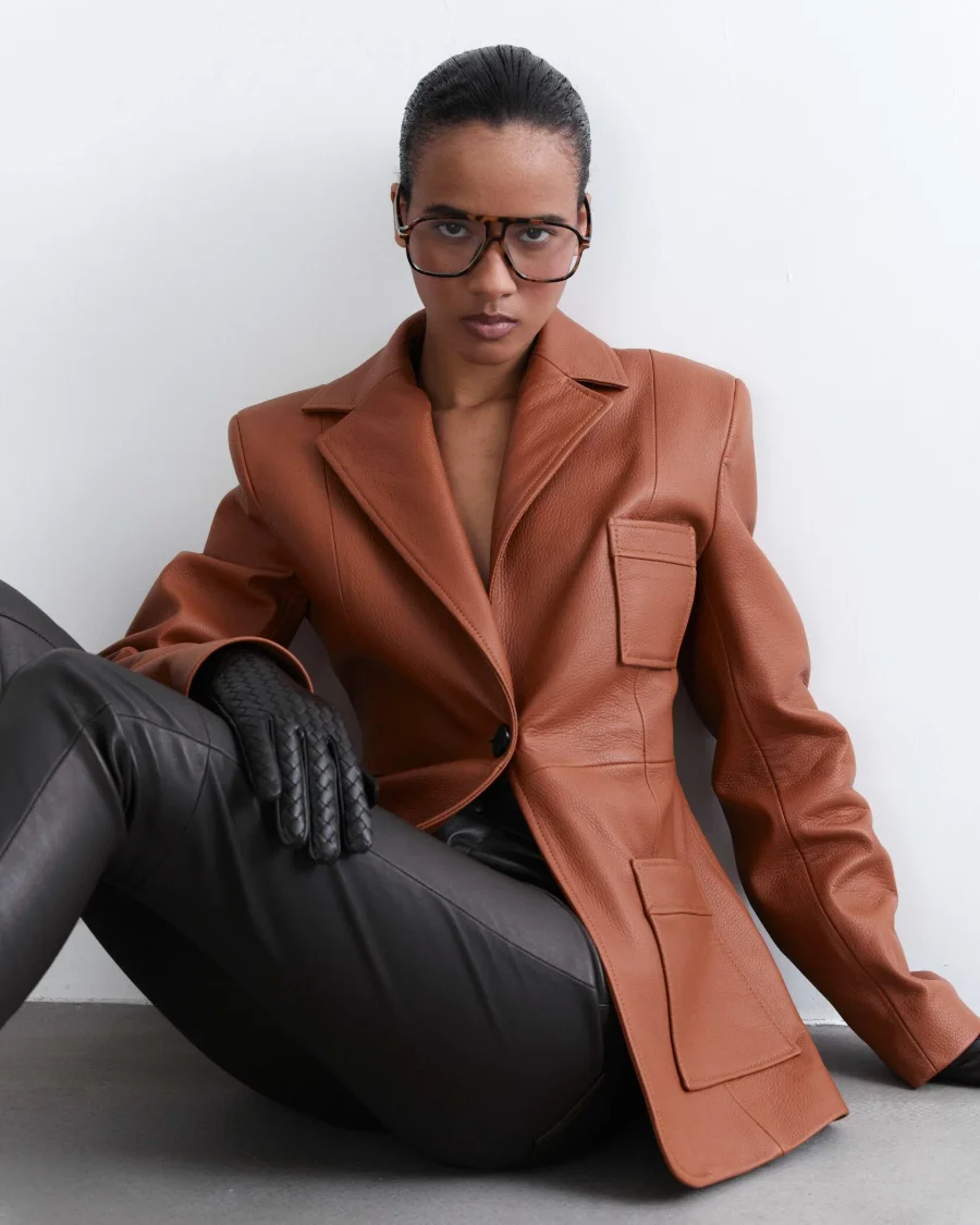 Жакет кожаный, Рыжий