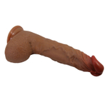 Реалистичный вибратор с ротацией Wilks - 25 см. (Цвет: карамель (темно-бежевый))