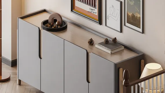 Комод Basic 4 двери ширина 180 см (серый)