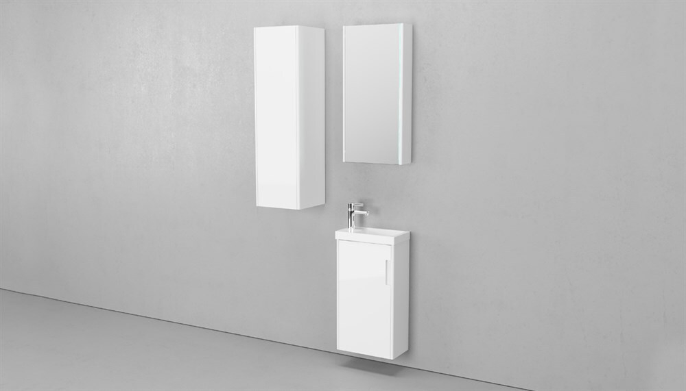 Тумба подвесная VELVEX Klaufs 40.1D-616.216 с раковиной Cersanit COMO 40