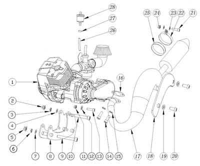 Запчасти I к питбайку Motax MINICROSS 60 PS_ES