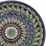 Ляган глубокий 34см синий Риштанская Керамика