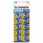 батарейка алкалиновая "таблетка" 1 шт. SONNEN Alkaline 192A (G3 LR41) блистер отрывной блок (100 штук в упаковке)