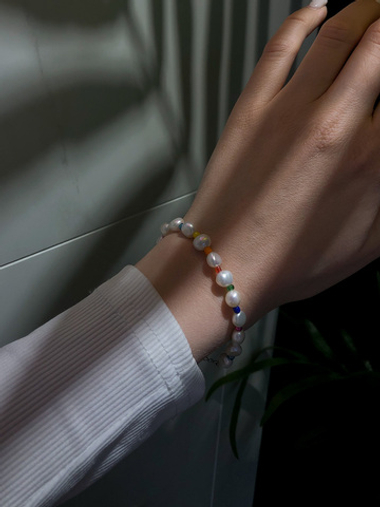 Браслет из серебра и натурального жемчуга