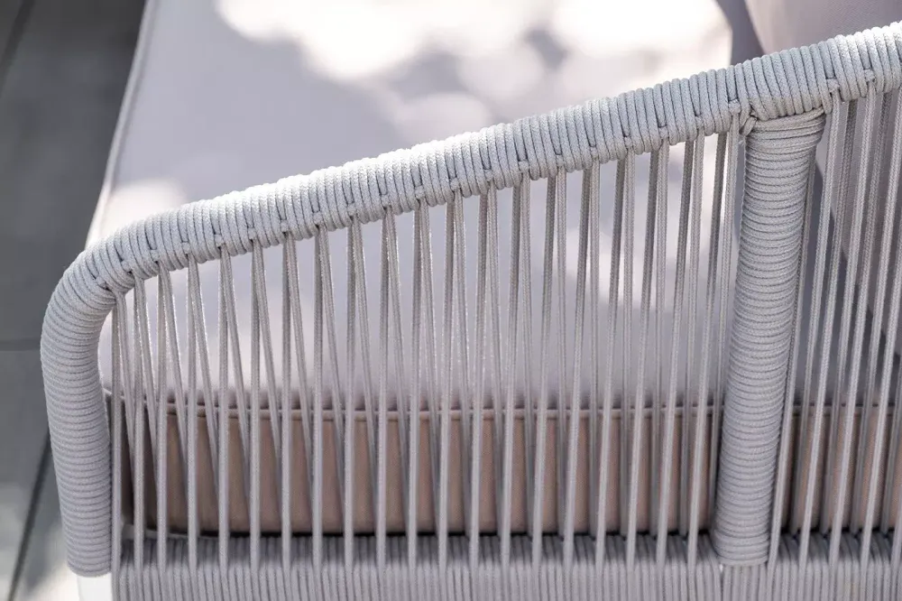 "Канны" модульная угловая лаунж-зона из роупа (веревки), цвет светло-серый