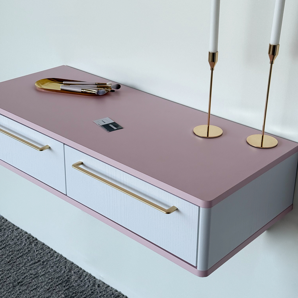 Подвесной туалетный столик консоль Royal 5210 эко (Зефир-р.золото)