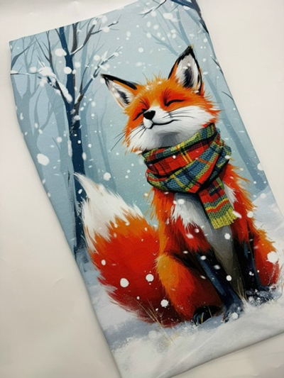 Футер 2 нитка купон 85-90см зимняя лисичка