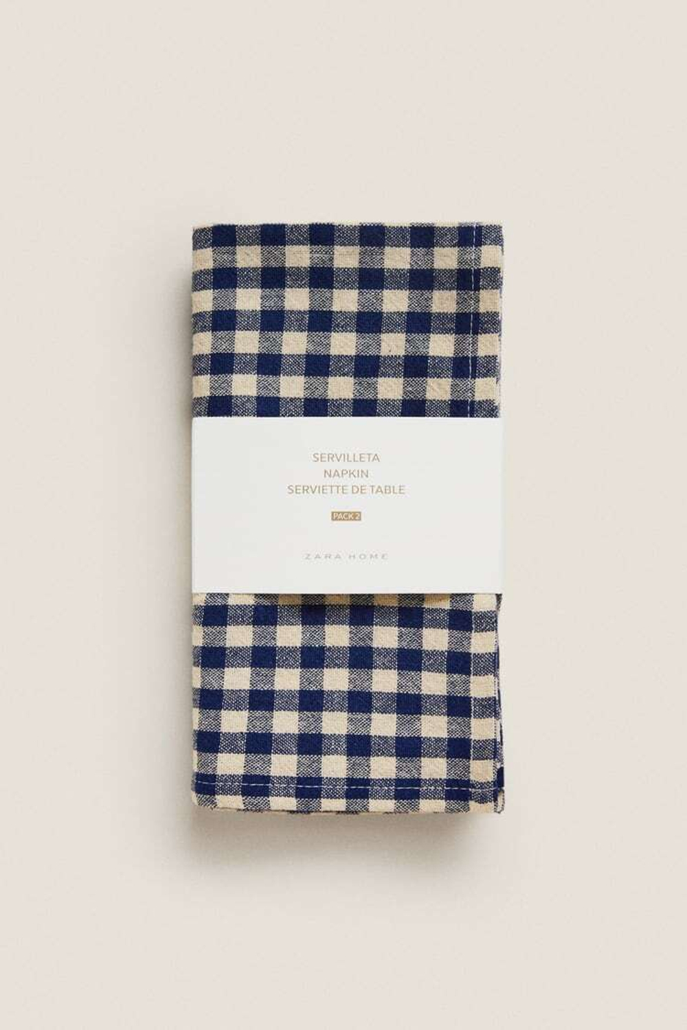 ZARA HOME КЛЕТЧАТАЯ САЛФЕТКА В КЛЕТКУ, СИНИЙ