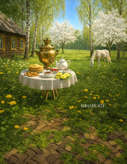 Фотофон "Чаепитие в саду" арт. ФФ903-75