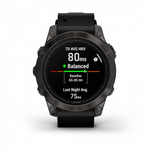 Смарт часы Garmin Epix Pro (Gen 2) Sapphire Edition 47 мм, титановый, угольно-серый DLC, черный кожаный ремешок