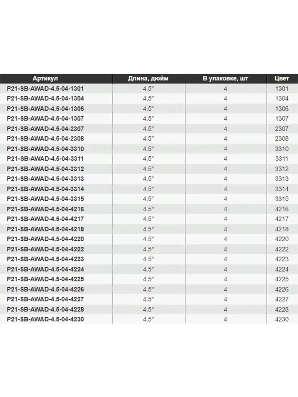 Виброхвост Awaruna Dun,4.5'',115мм,8гр,цвет 4224,4 шт/уп.