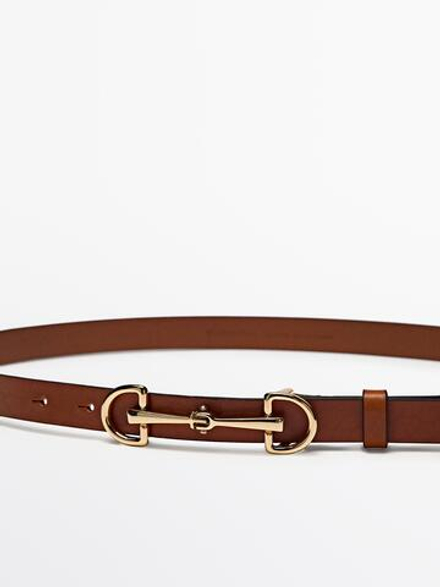 Massimo Dutti Ремень из кожи наппа, цвет кожи