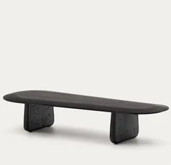 Журнальный столик Pirita из массива дуба 146 см, черный