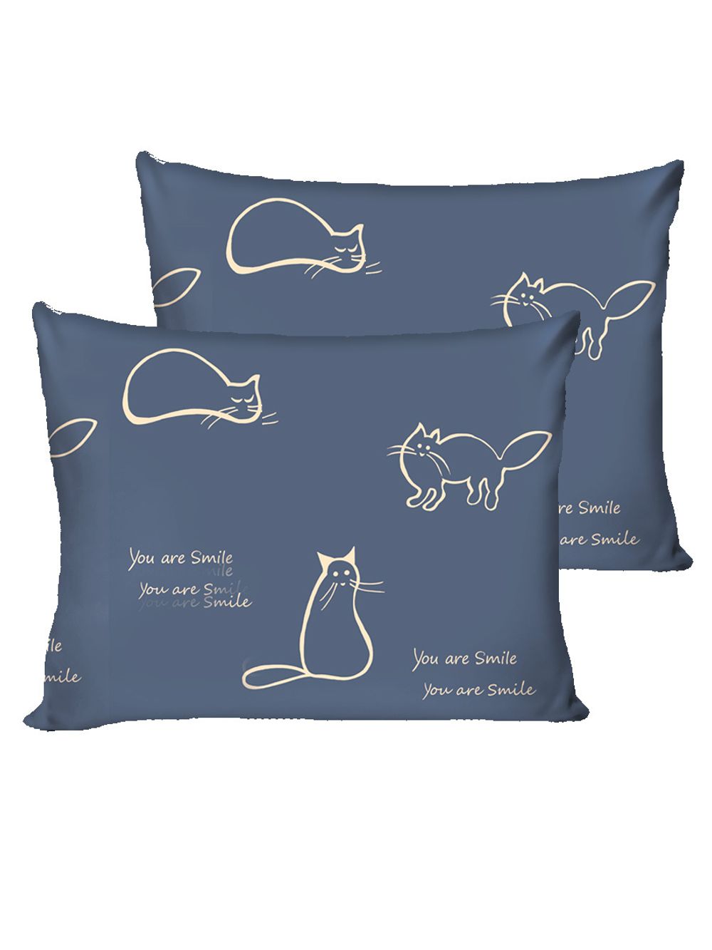 Постельное белье сатин Milky Garden "КОТИКИ/КОТИКИ (компаньон)" 2-спальное Наволочка 50х70 см 2 шт Простынь 240x215 см Пододеяльник 175x215 см