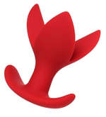 Красная силиконовая расширяющая анальная пробка Flower - 9 см.