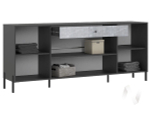 Комод (металл) Оливия (графит/мрамор глянец)