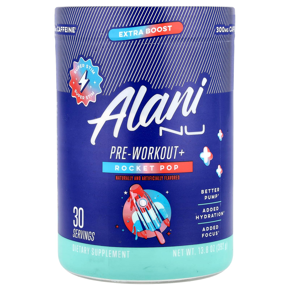 Alani Nu, Pre-Workout+, рокет-поп, 392 г (13,8 унции)