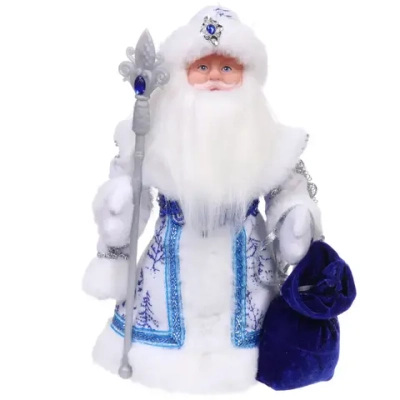 Дед Мороз музыкальный «Волшебный день» в синей шубке 30 см