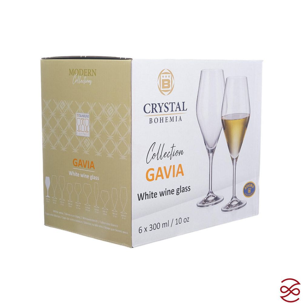 Набор бокалов для вина Crystalite Bohemia GAVIA 300 мл (6 шт)