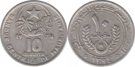 Мавритания 10 угий, 1973-2003 X