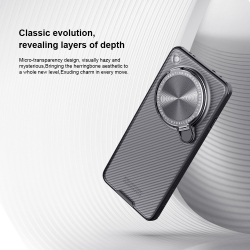 Чехол тонированный (Transparent Black) от Nillkin с металлической крышкой для камеры на OPPO Find X8 Ultra, серия CamShield Prop