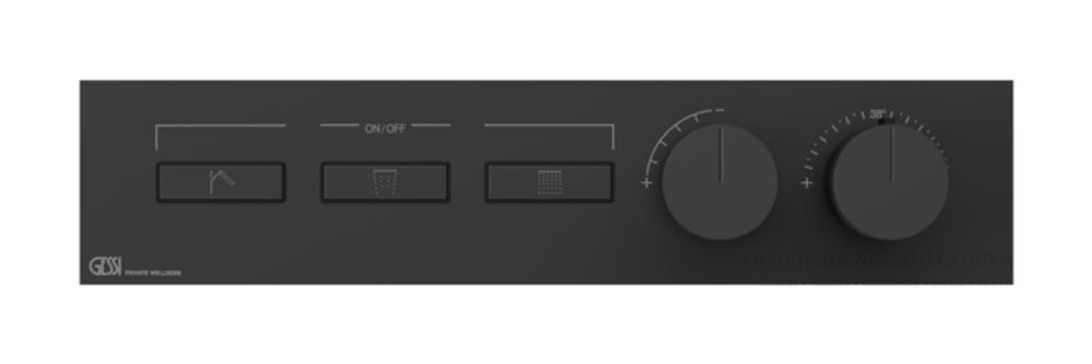 Термостат Gessi HI-FI, до 3-х функций одновременно, встраиваемый, цвет Matte Black