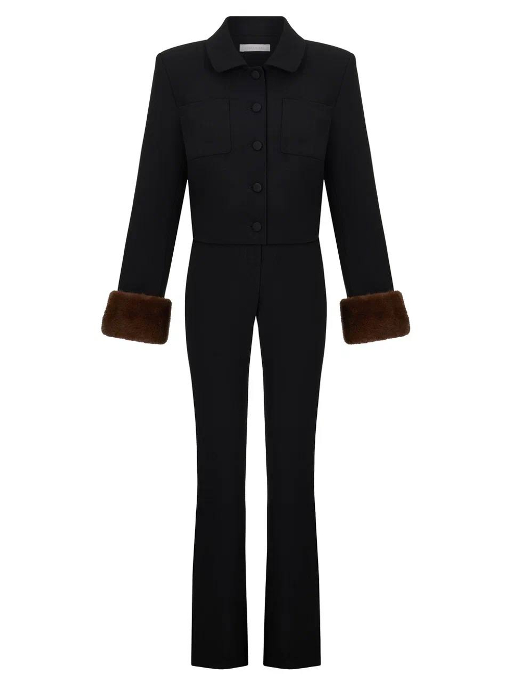 Жакет Love26 с норкой, черный